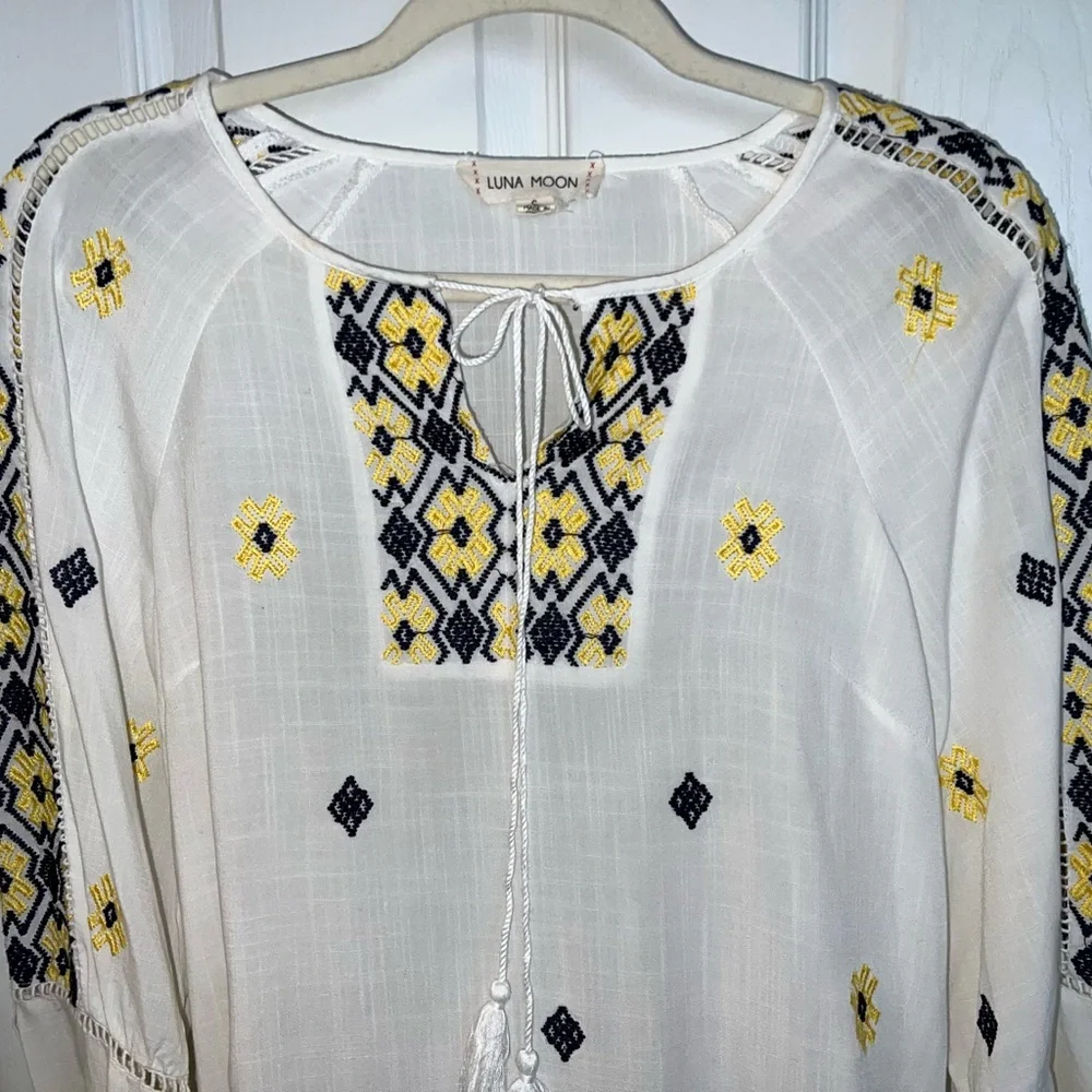 Luna Moon Anthropology Peasant Top Sz S - Picture 6 of 7